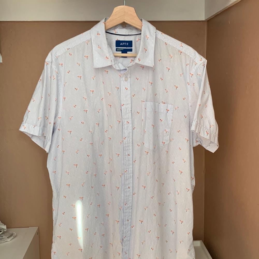 Apt 19 XL Flamingo cotton shirt